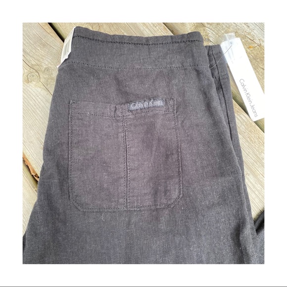 SOLD Calvin Klein High Waist Wide Leg Pants Linen - Picture 4 of 11